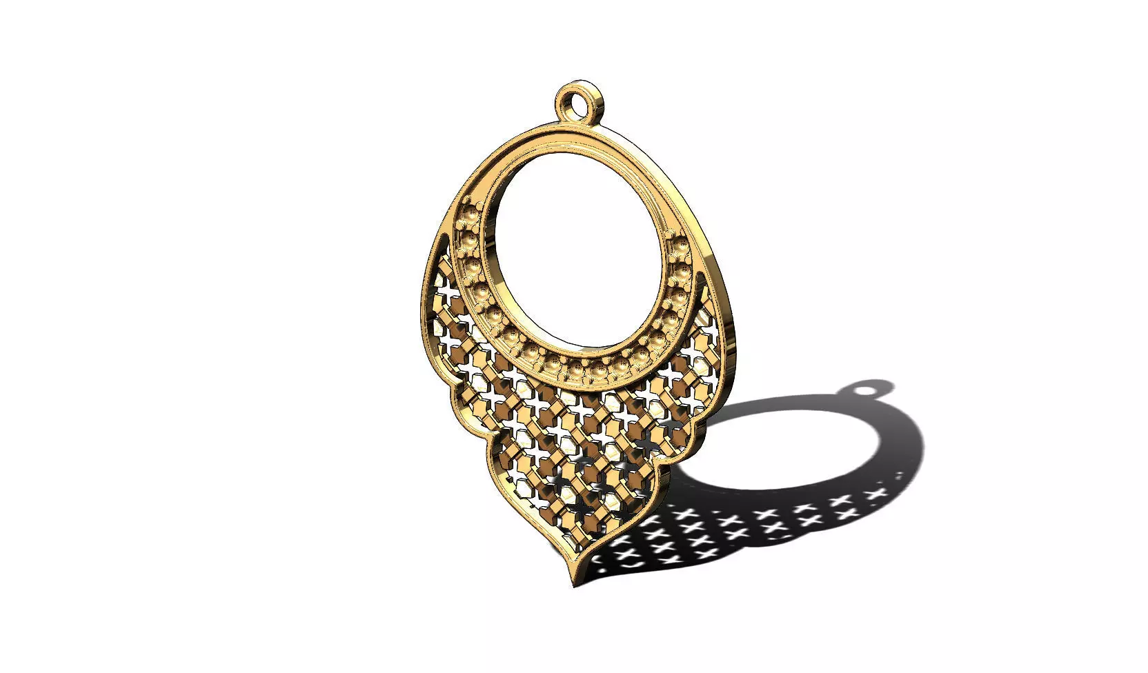 Arabic moucharabieh earrings and pendants 3D print model_0