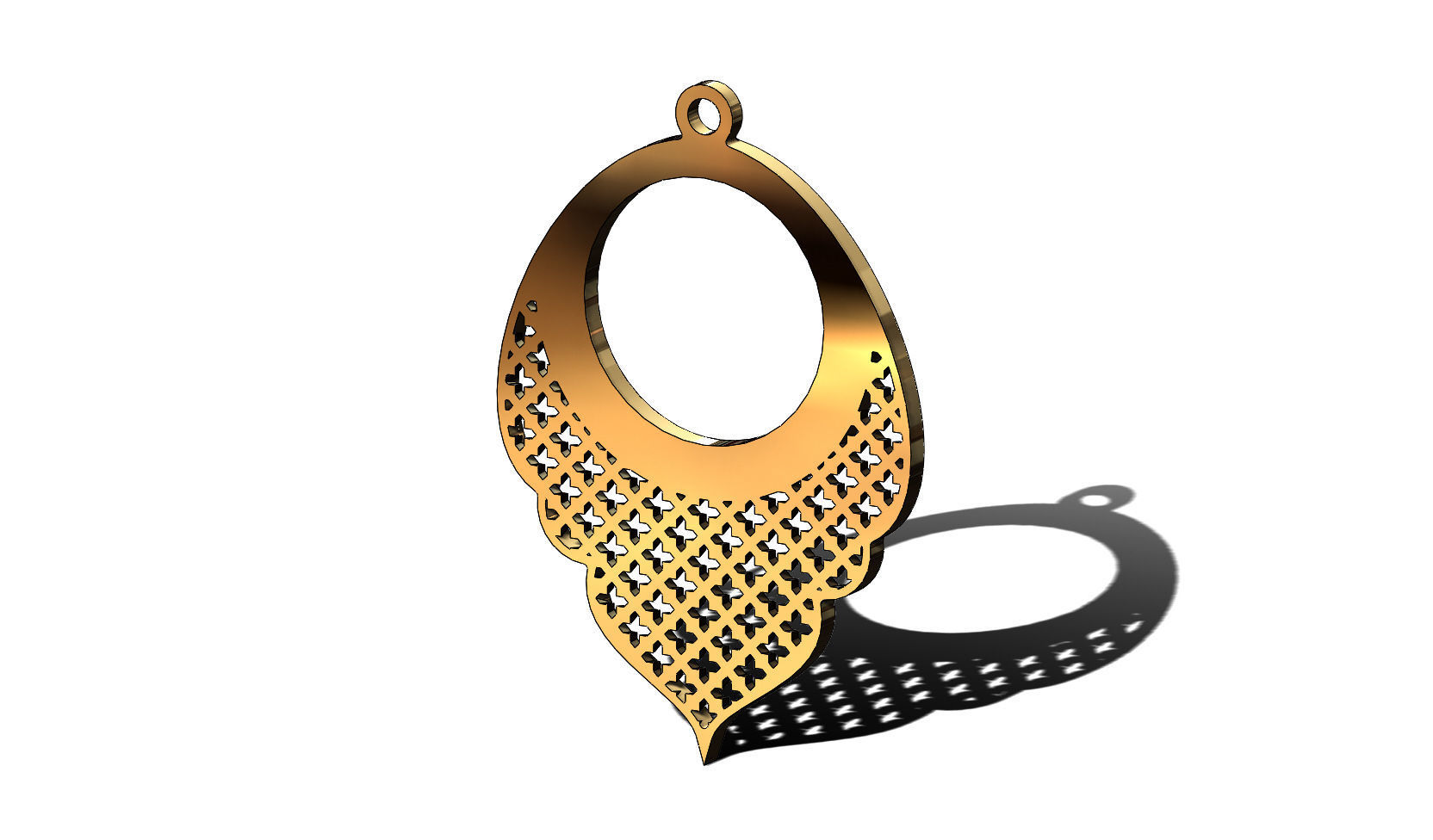Arabic moucharabieh earrings and pendants 3D print model_19