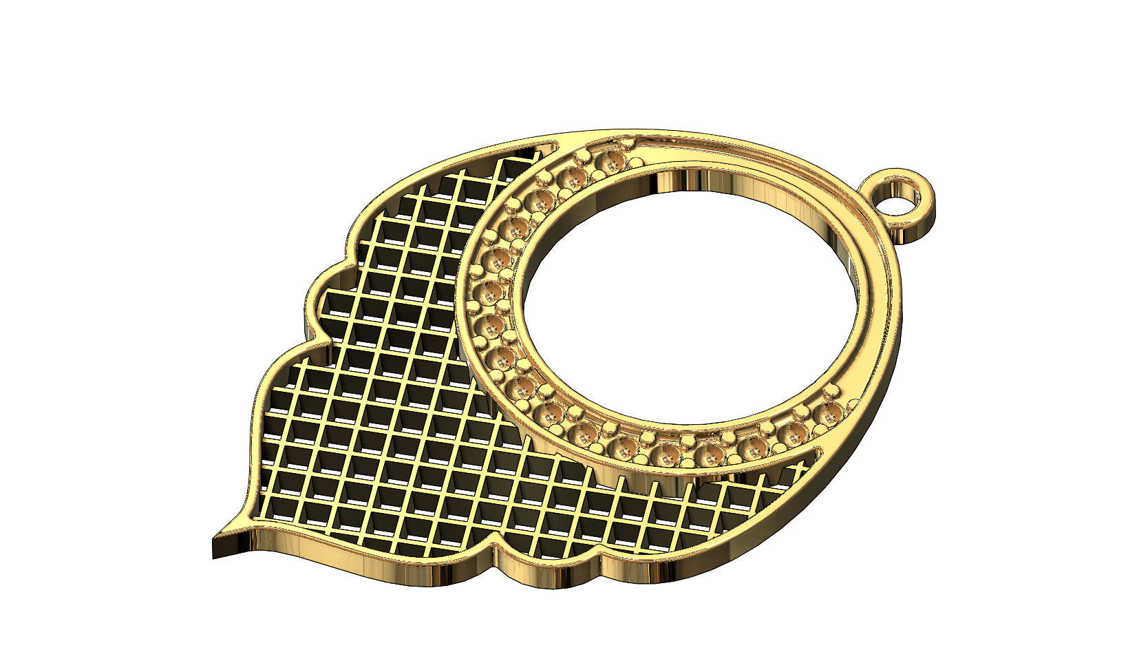 Arabic moucharabieh earrings and pendants 3D print model_2