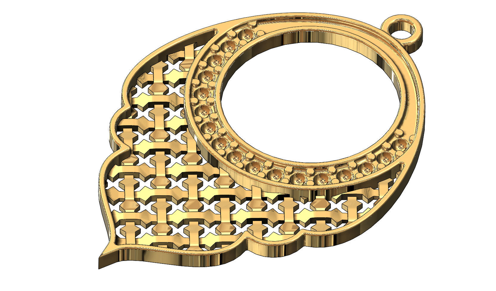 Arabic moucharabieh earrings and pendants 3D print model_1