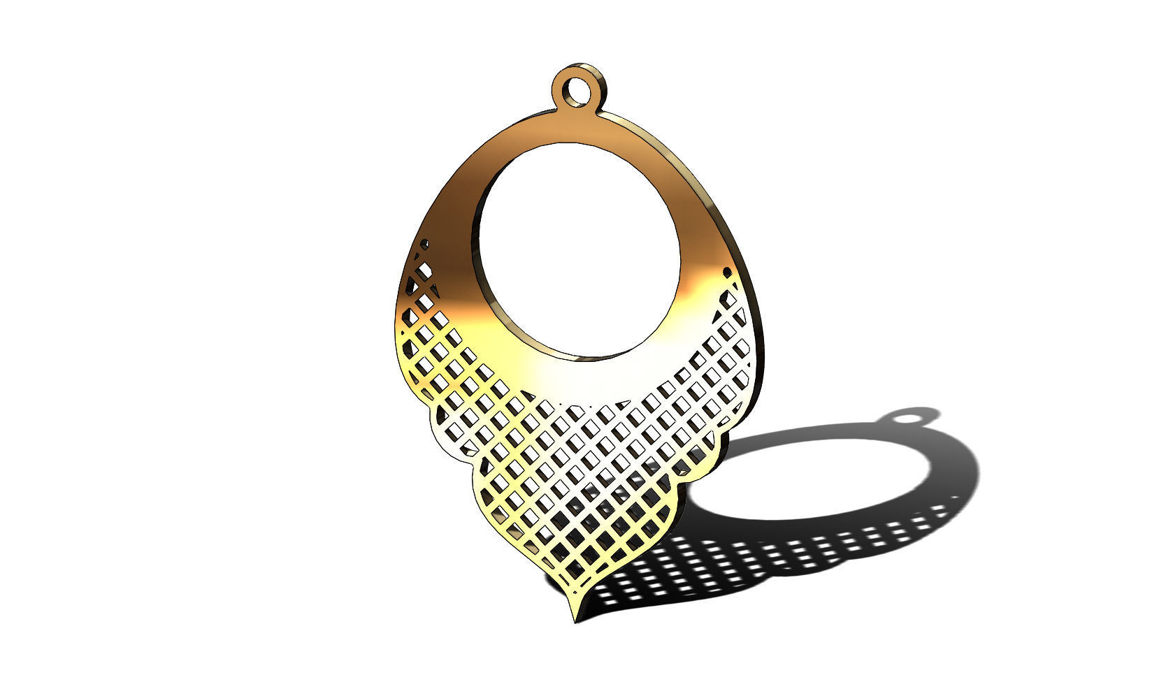 Arabic moucharabieh earrings and pendants 3D print model_20