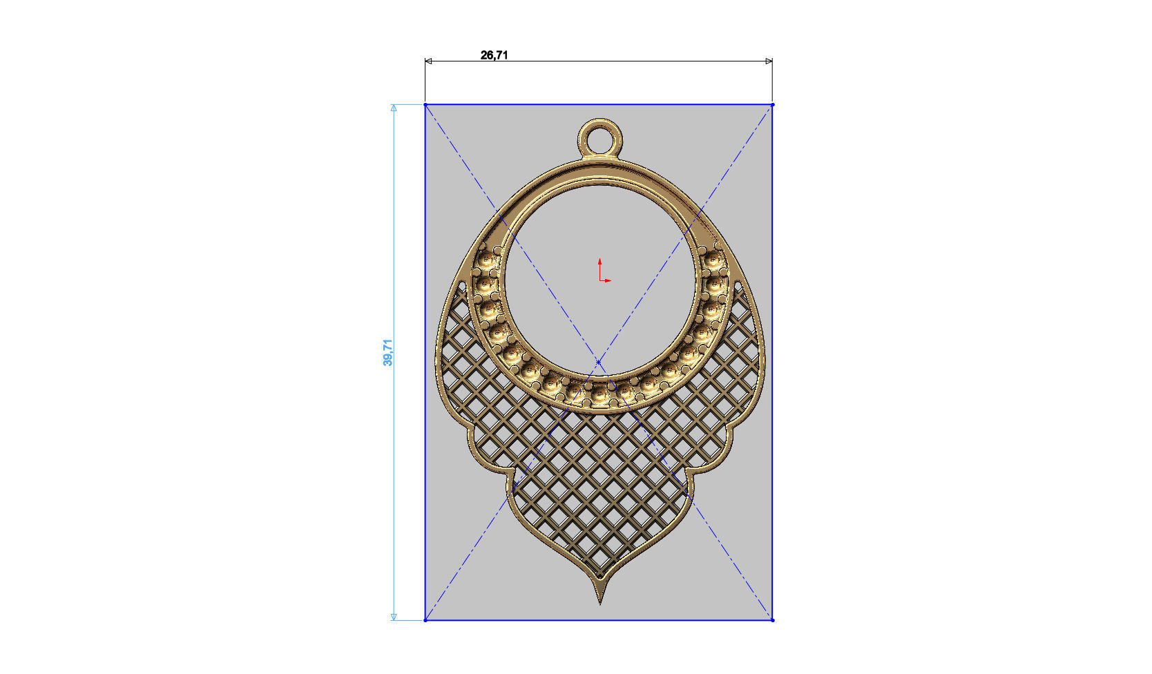 Arabic moucharabieh earrings and pendants 3D print model_5