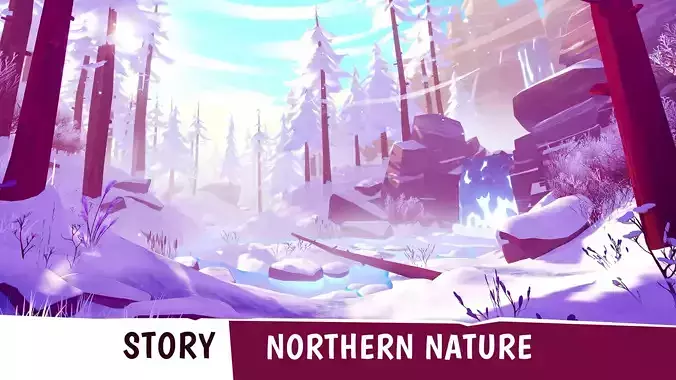 STORY - Northern Nature Low-poly 3D model