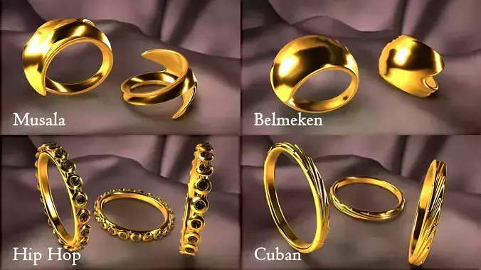 Four-ring - Jewelry kit 3D print model