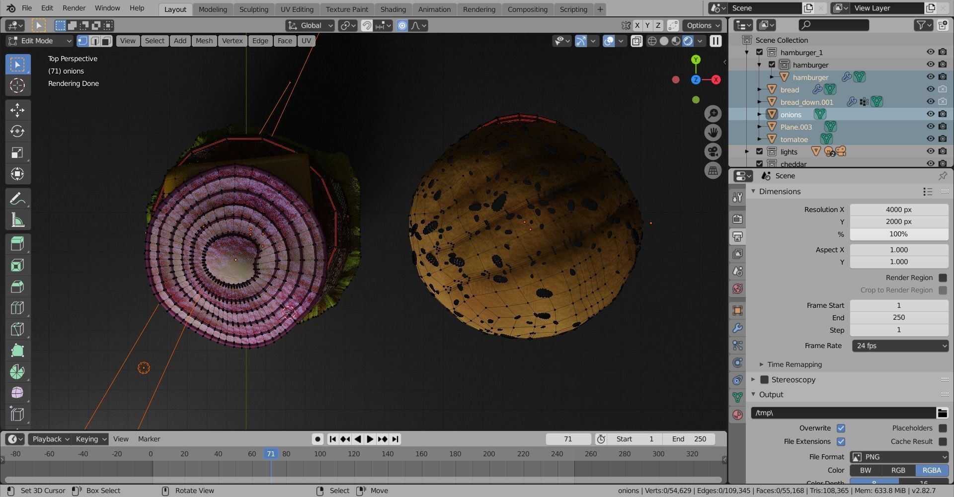 Double cheesburger  Low-poly 3D model_8