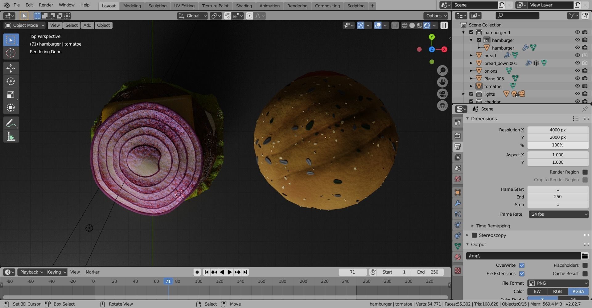 Double cheesburger  Low-poly 3D model_7