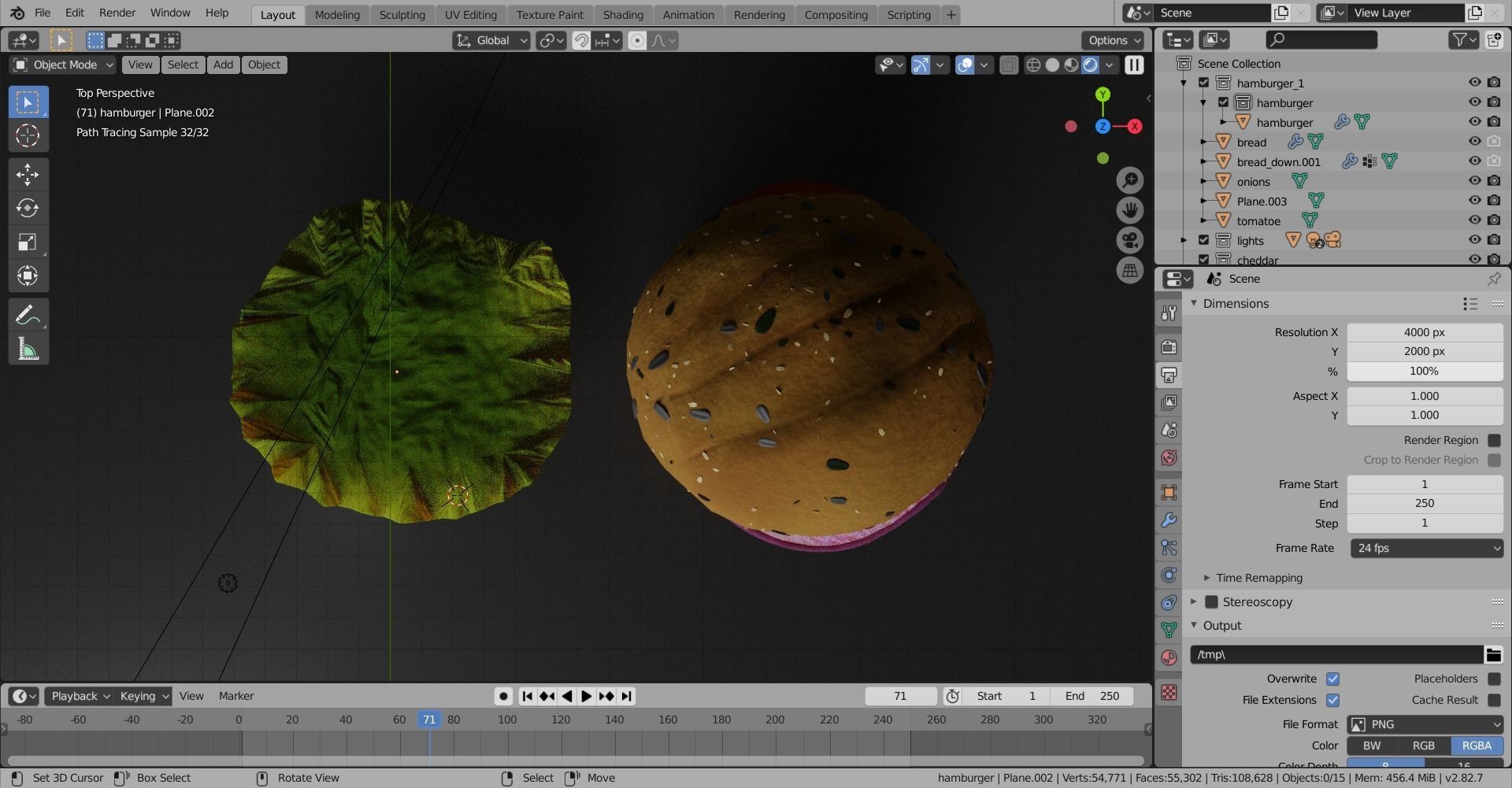 Double cheesburger  Low-poly 3D model_13