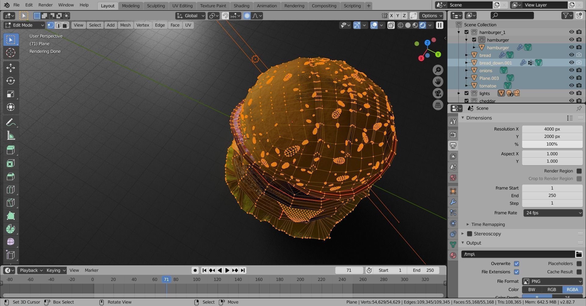 Double cheesburger  Low-poly 3D model_5