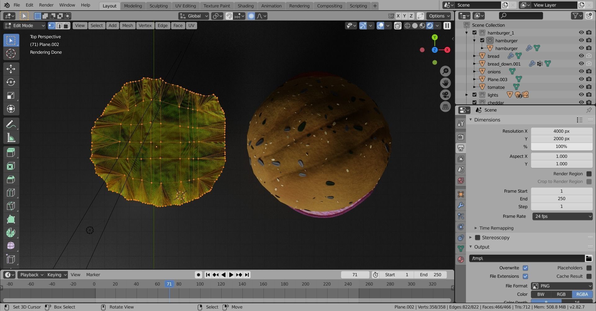 Double cheesburger  Low-poly 3D model_14