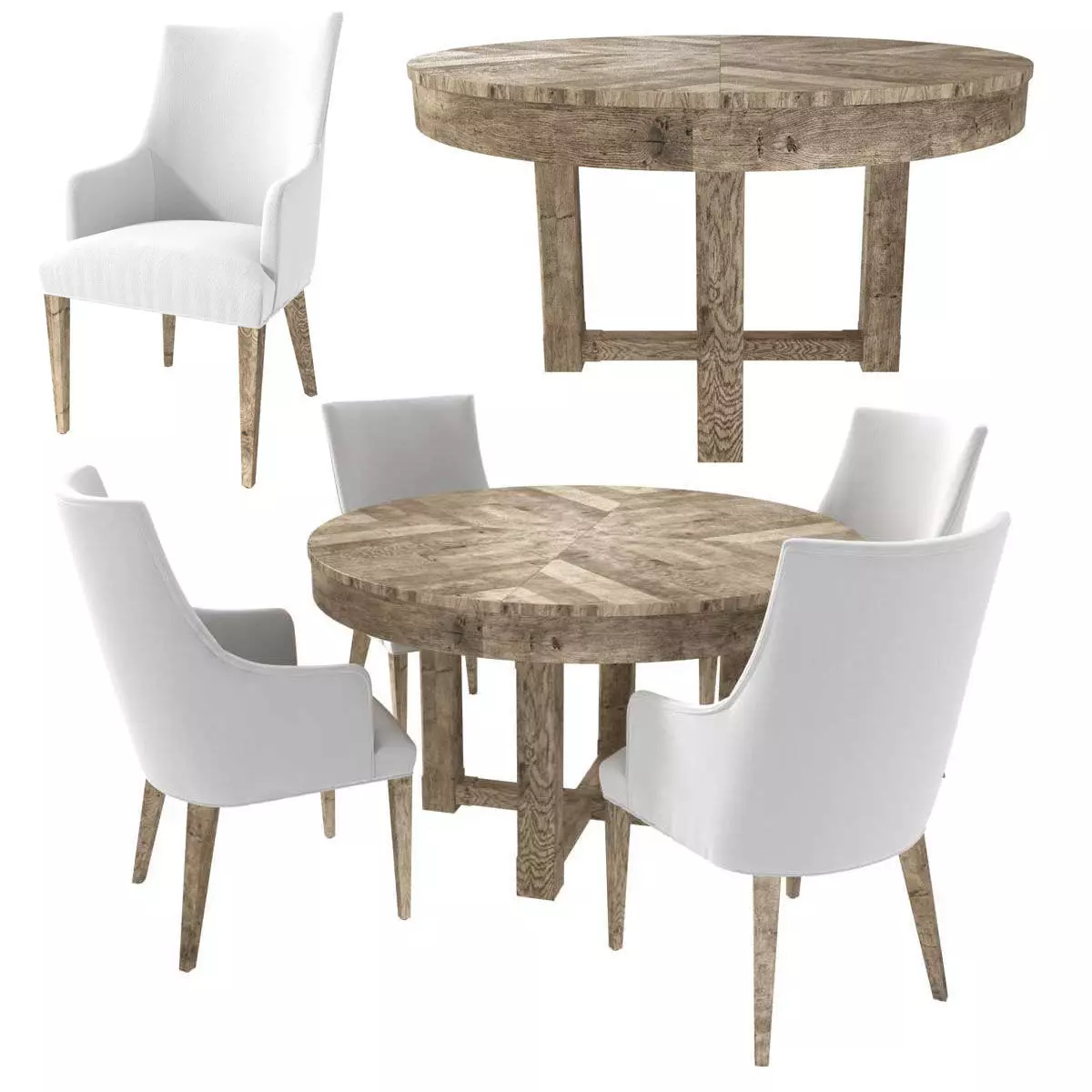 Restoration Hardware ELLA ARMCHAIR and CAYDEN DINING TABLE 3D model_0