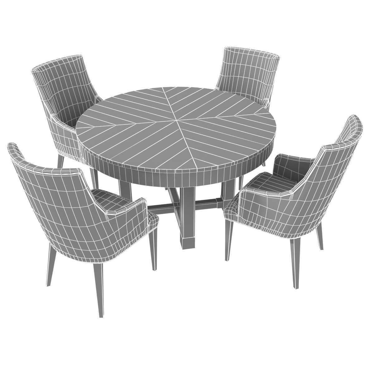 Restoration Hardware ELLA ARMCHAIR and CAYDEN DINING TABLE 3D model_12
