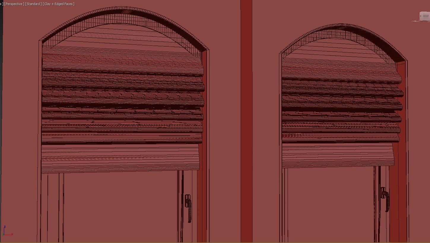 Parametric Roman Curtains and Arched Window 3D model_3