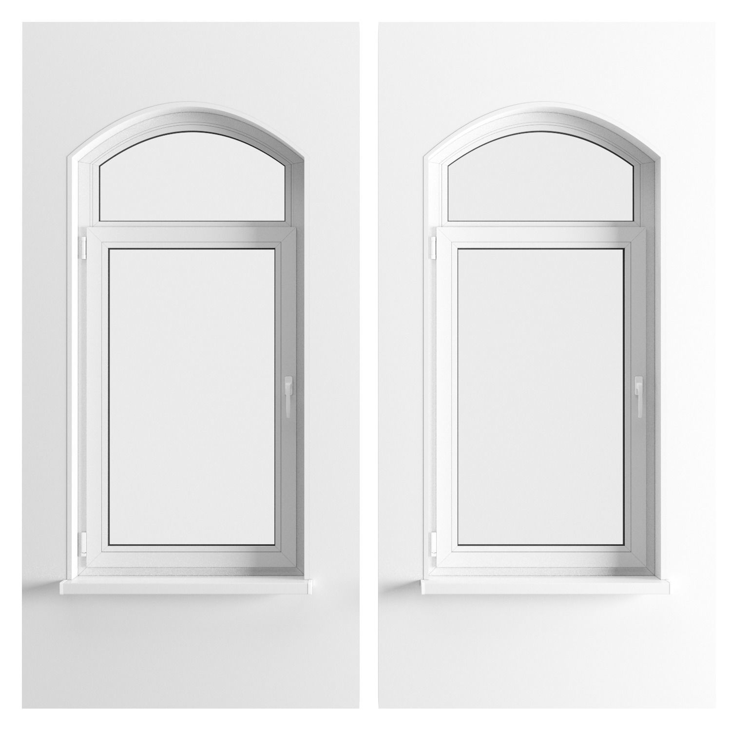 Parametric Roman Curtains and Arched Window 3D model_1