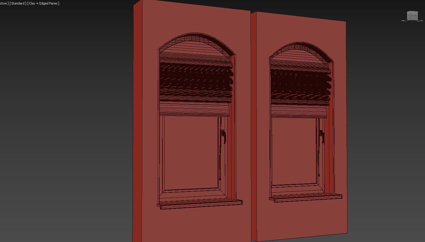 Parametric Roman Curtains and Arched Window 3D model_2
