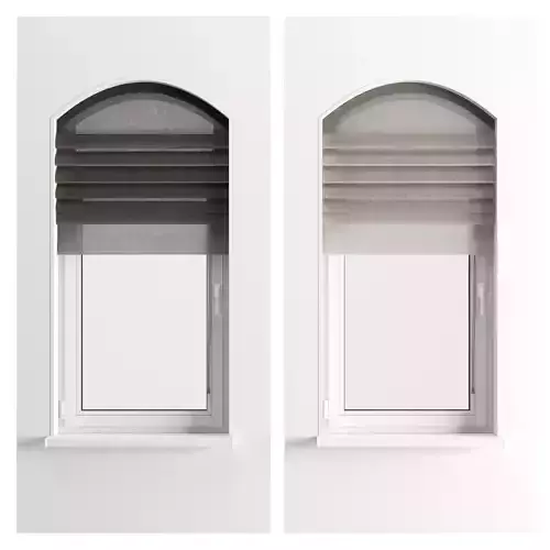 Parametric Roman Curtains and Arched Window 3D model