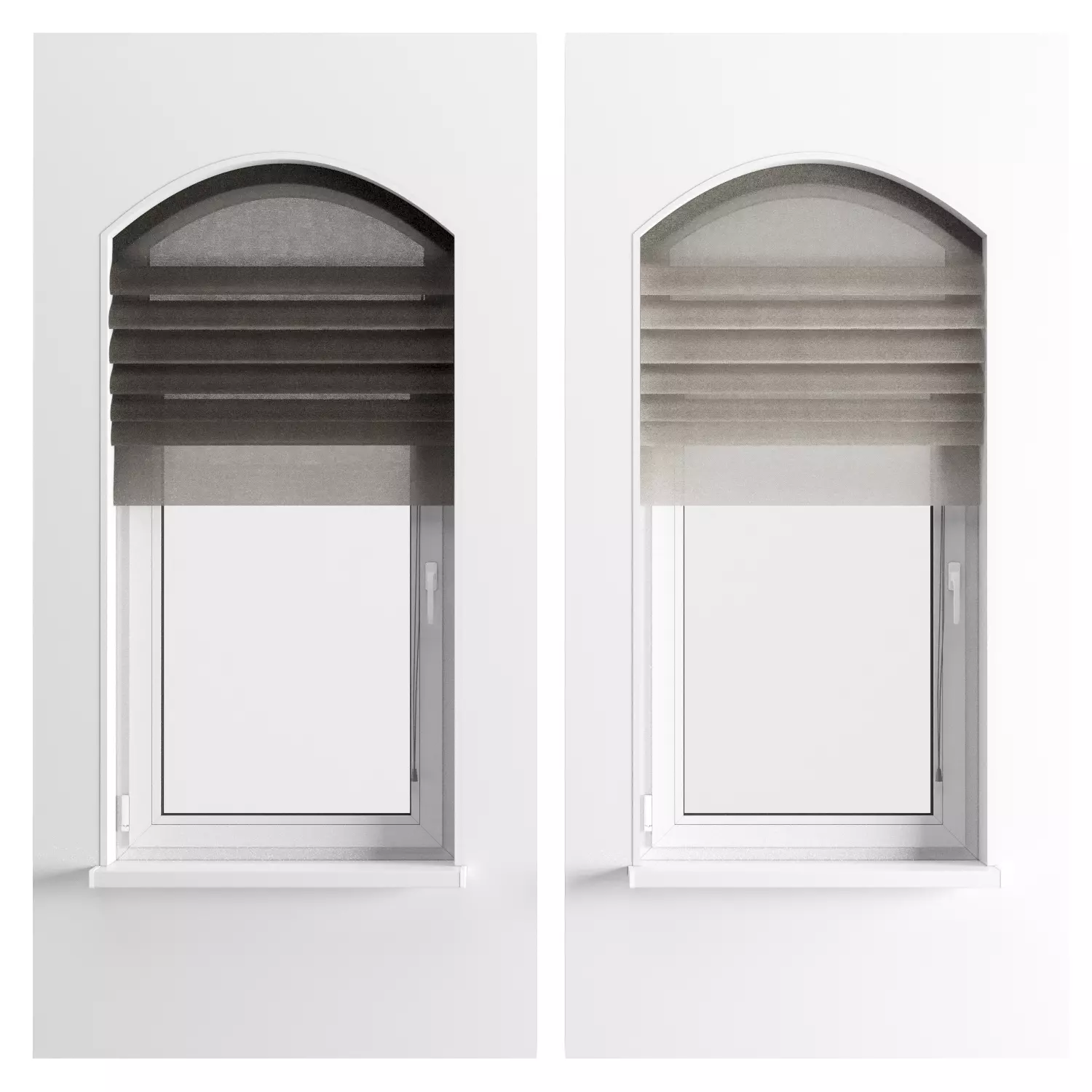 Parametric Roman Curtains and Arched Window 3D model_0