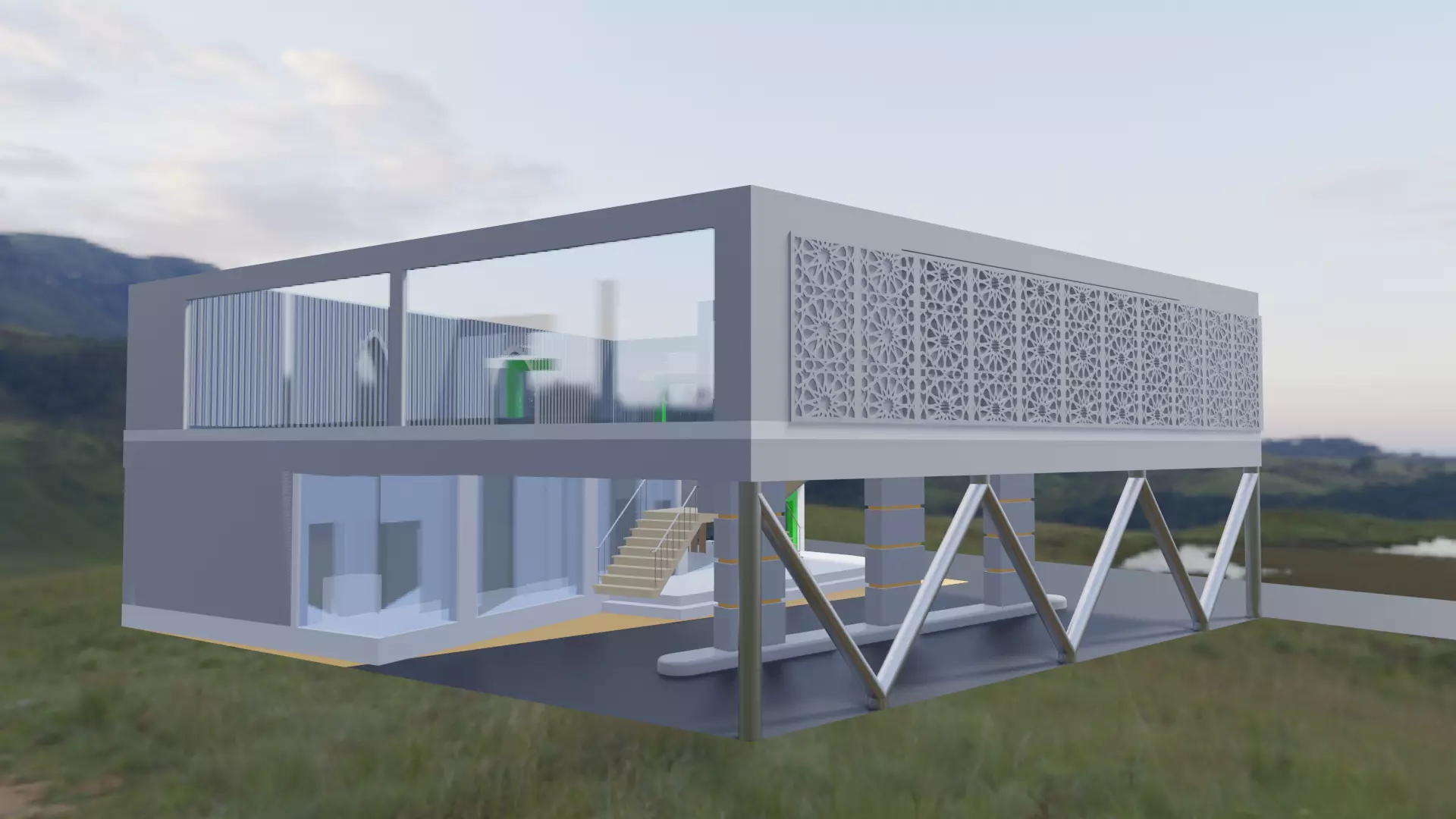 office and little mosque 3D model