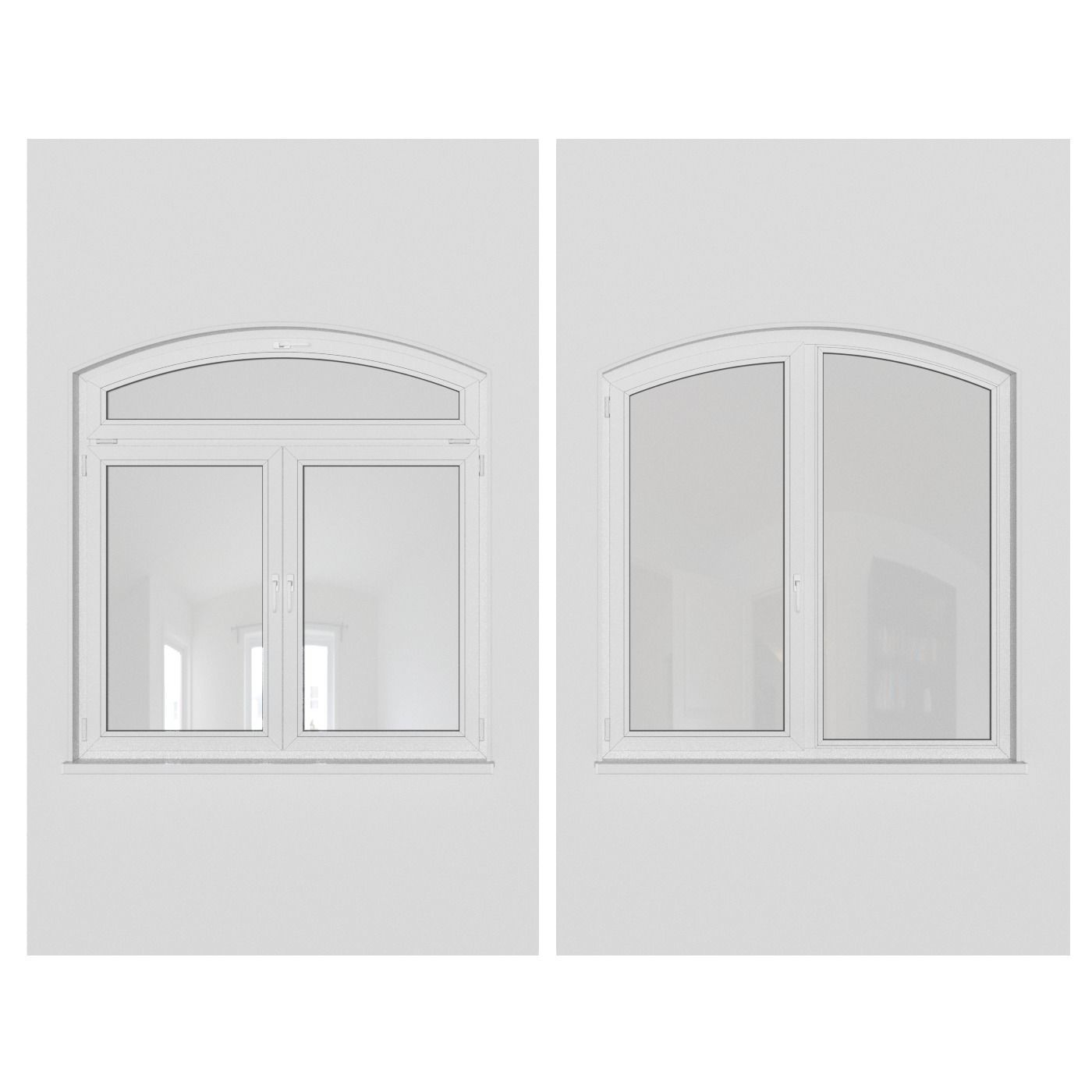 Set of plastic arched windows 3D model_5