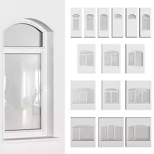 Set of plastic arched windows