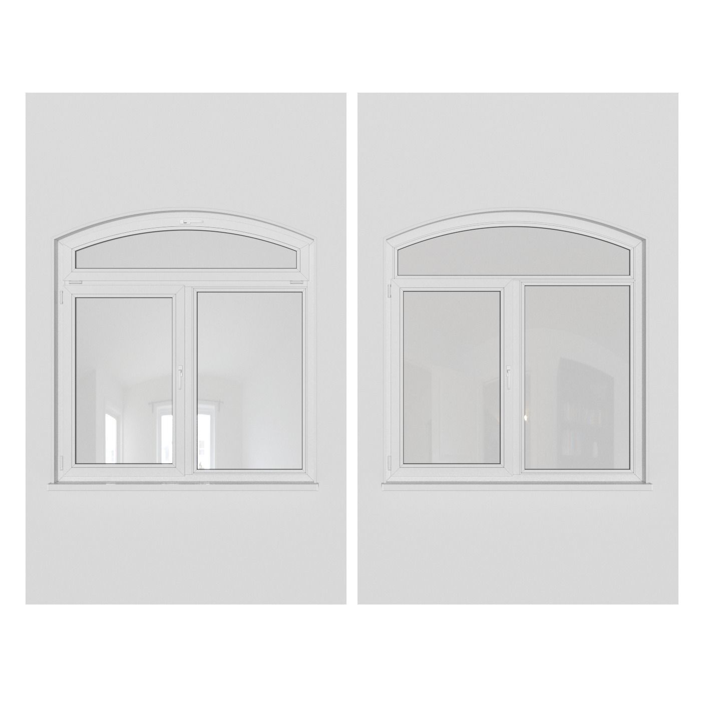 Set of plastic arched windows 3D model_6