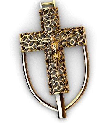 Cross jesus pendant religiuos jewelry 3D print model  3D print model_3