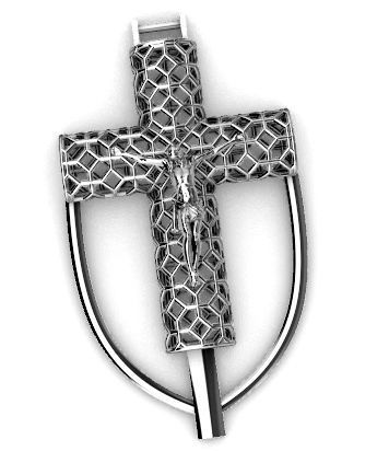 Cross jesus pendant religiuos jewelry 3D print model  3D print model_4