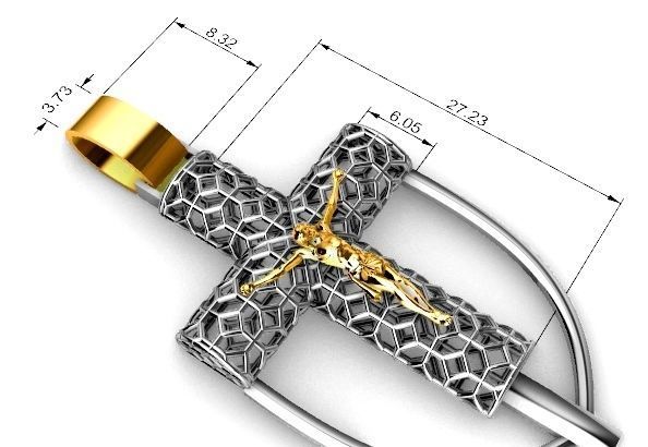Cross jesus pendant religiuos jewelry 3D print model  3D print model_6