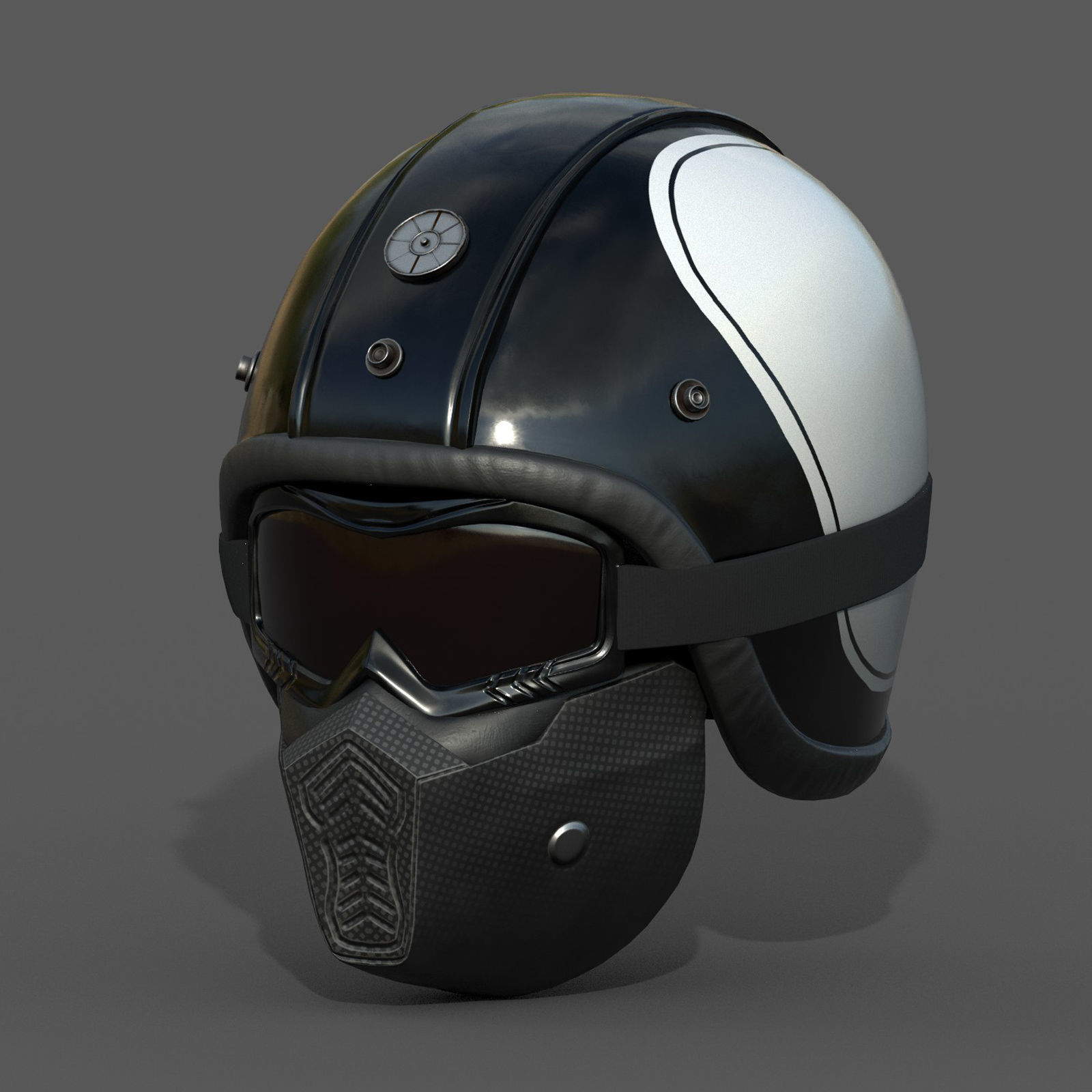Helmet scifi military combat 3d futuristic technology  Low-poly 3D model_2