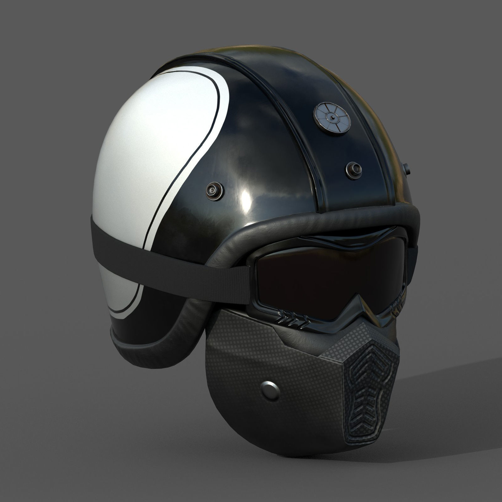 Helmet scifi military combat 3d futuristic technology  Low-poly 3D model_8