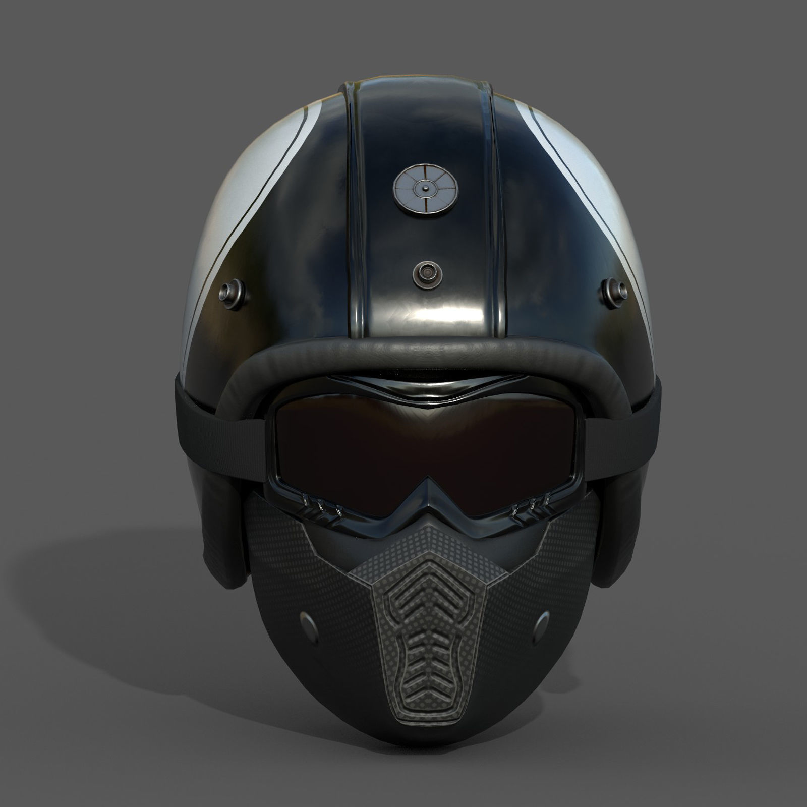 Helmet scifi military combat 3d futuristic technology  Low-poly 3D model_1