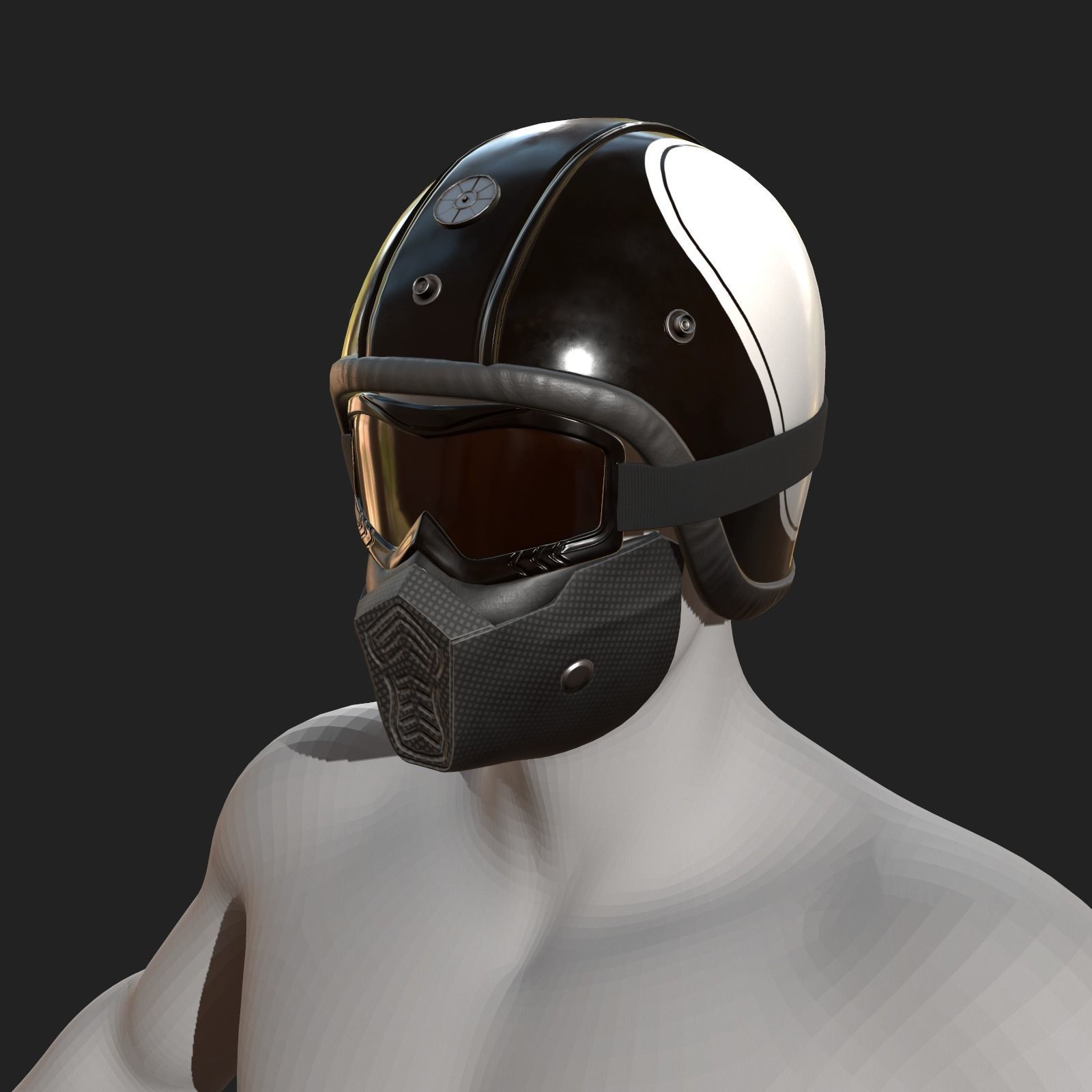 Helmet scifi military combat 3d futuristic technology  Low-poly 3D model_5