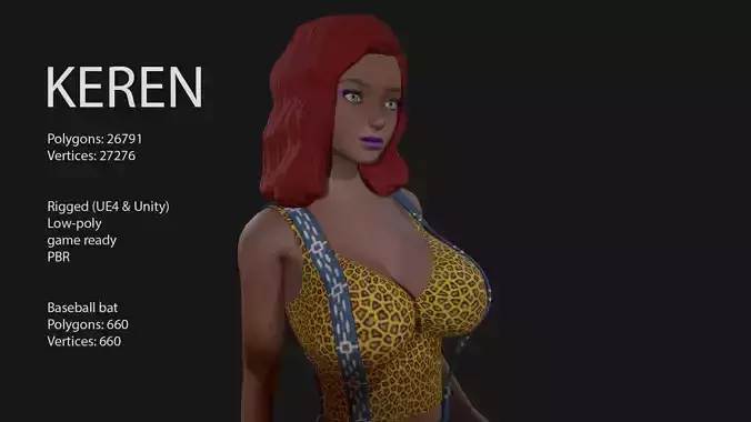 Keren Style V GIRL Low-poly 3D model
