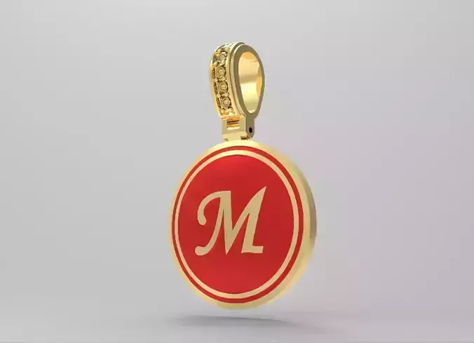 Necklace M with Enamel Field and diamonds