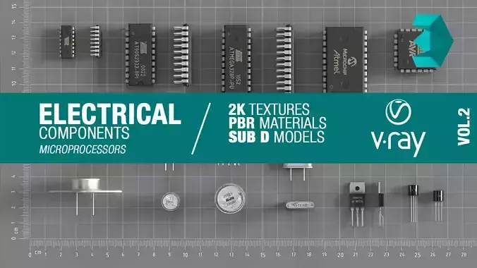 Electrical components vol2 Low-poly 3D model