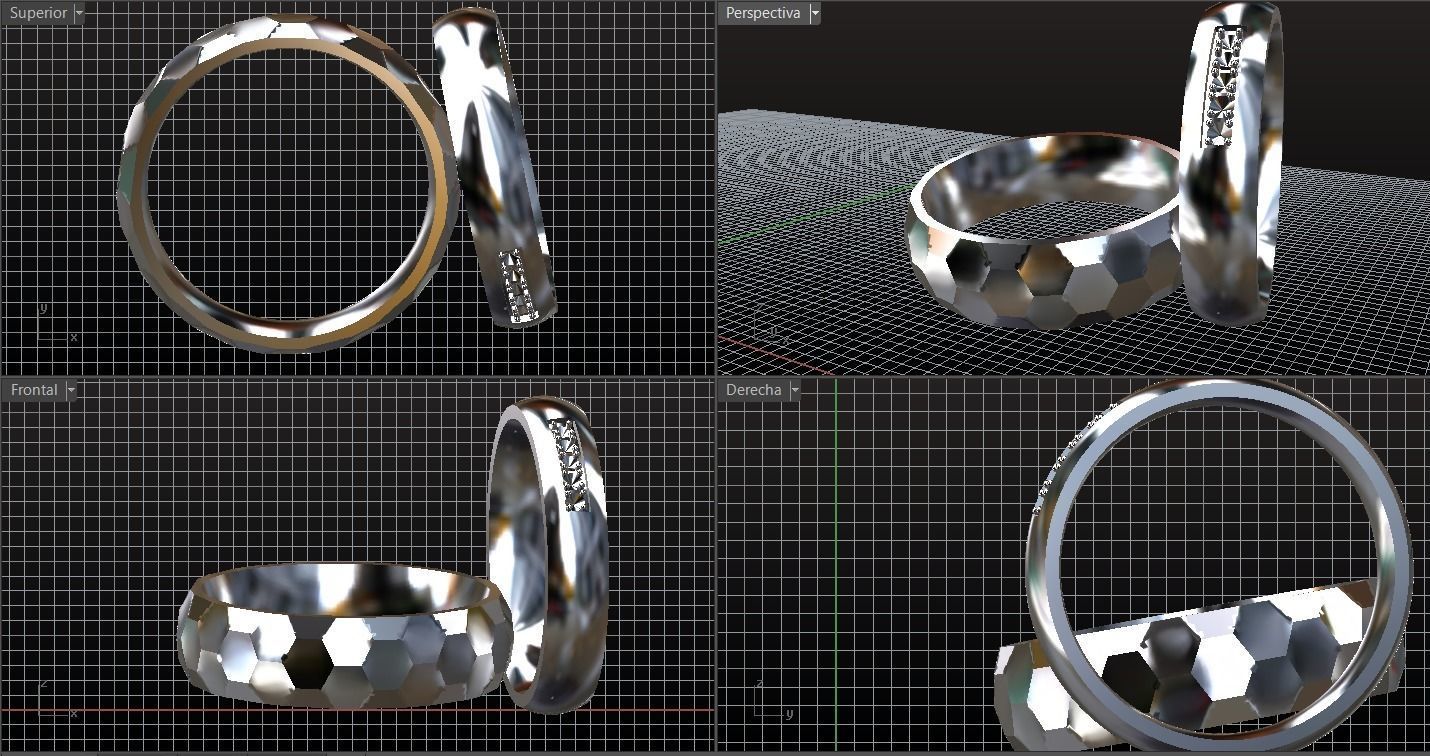 Ring Faceta 3D print model_2