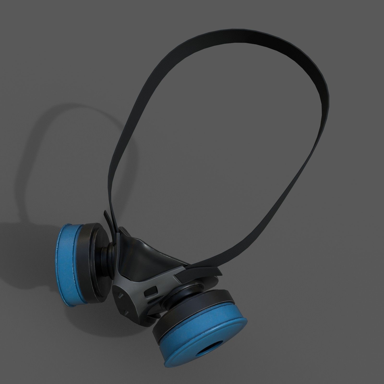 Gas mask helmet 3d model military combat fantasy cyborg  Low-poly 3D model_7