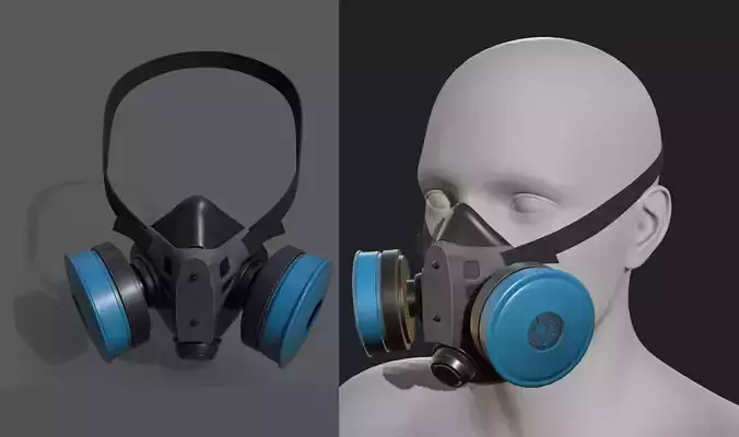Gas mask helmet 3d model military combat fantasy cyborg 