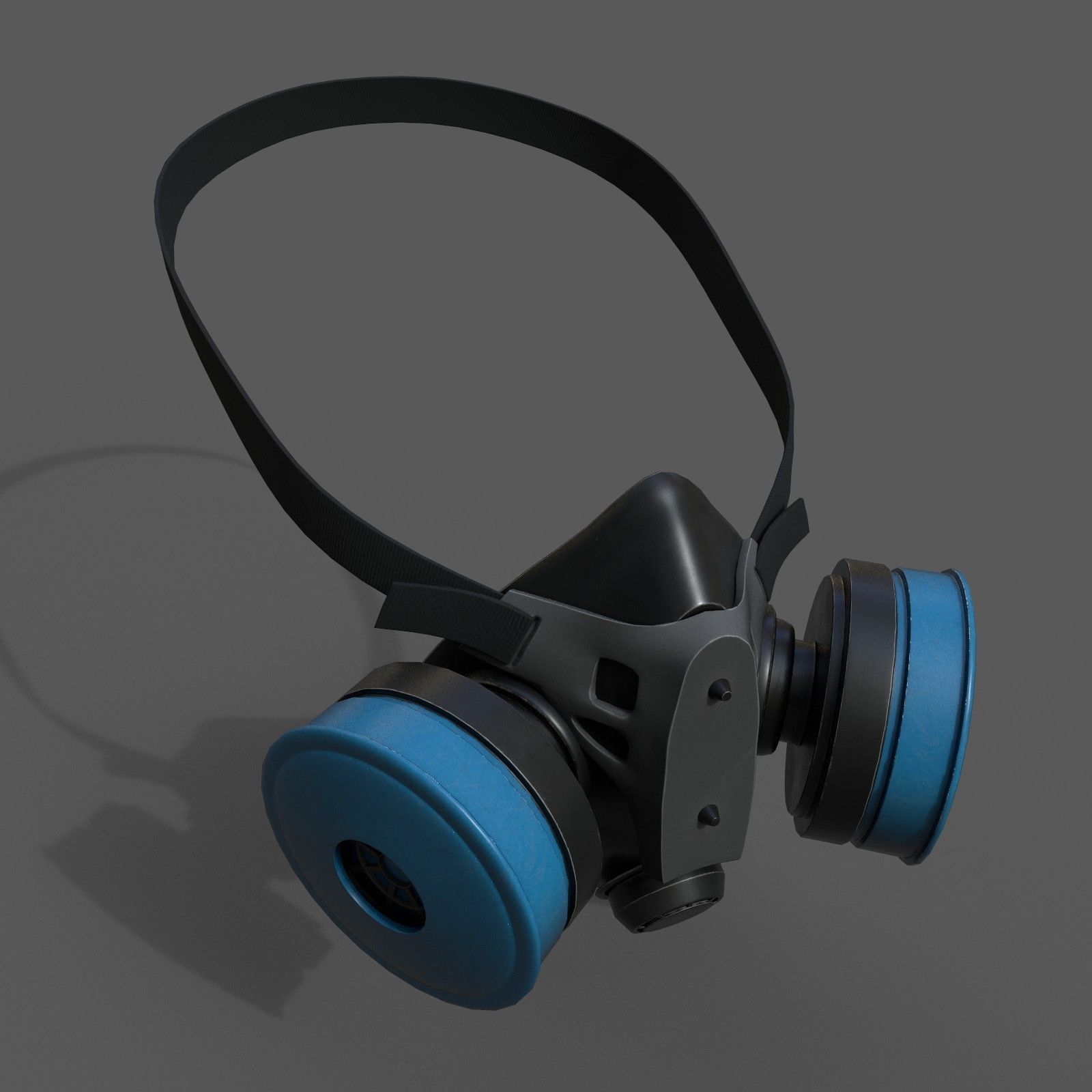 Gas mask helmet 3d model military combat fantasy cyborg  Low-poly 3D model_2