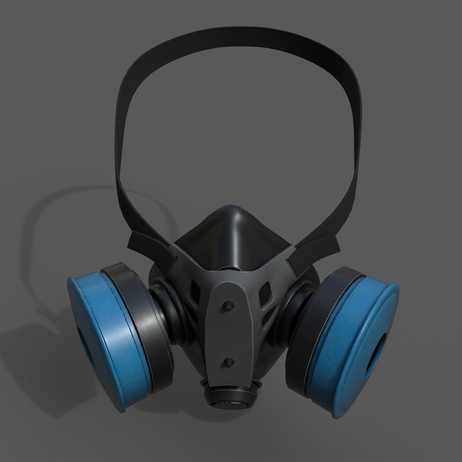 Gas mask helmet 3d model military combat fantasy cyborg  Low-poly 3D model_1