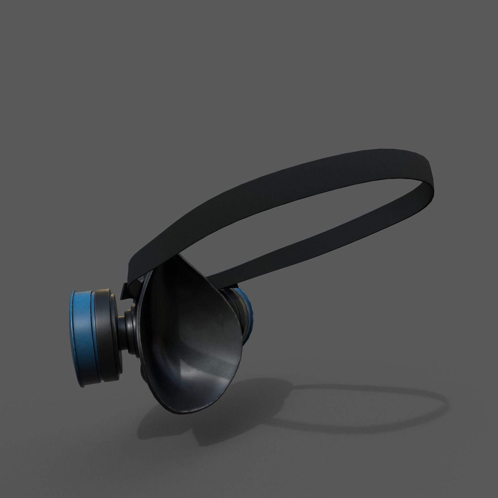 Gas mask helmet 3d model military combat fantasy cyborg  Low-poly 3D model_8