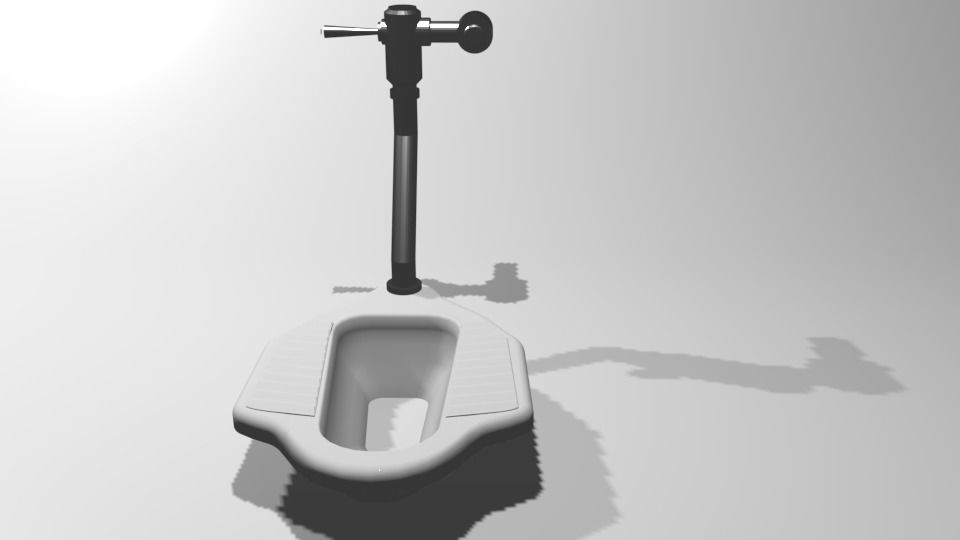squat toilet 3D model_2
