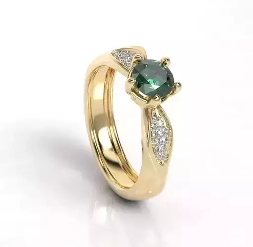 Anillo solitario con piedras ring