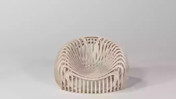 Parametric Wood Chair Design Bergere 3D model