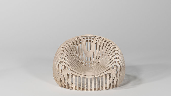 Parametric Wood Chair Design Bergere 3D model