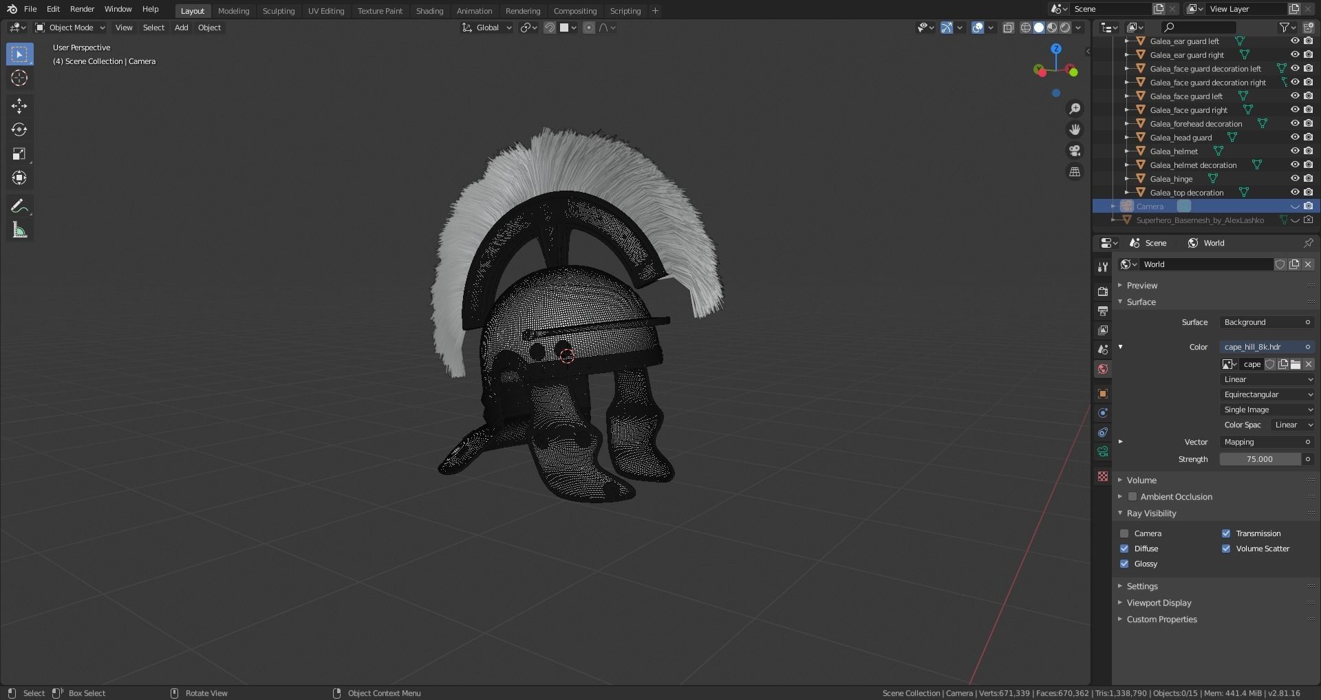 Roman galea 3D model_9