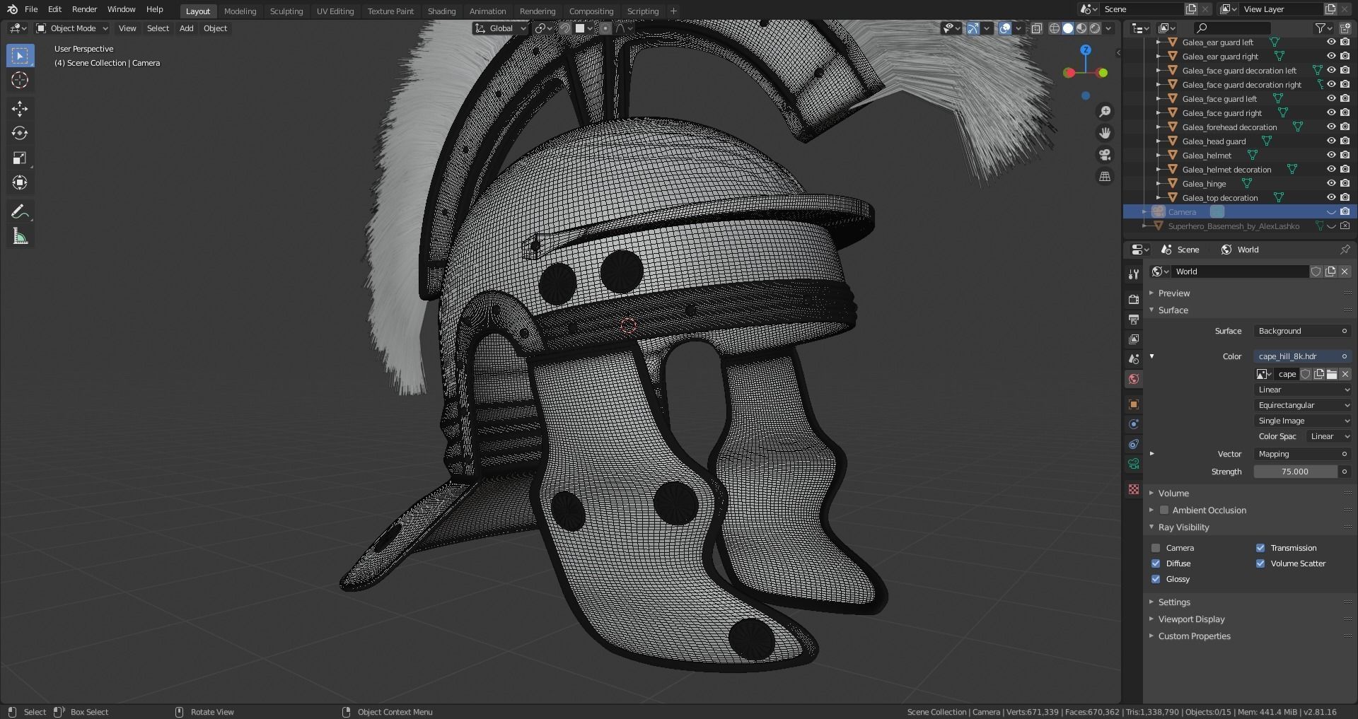 Roman galea 3D model_7