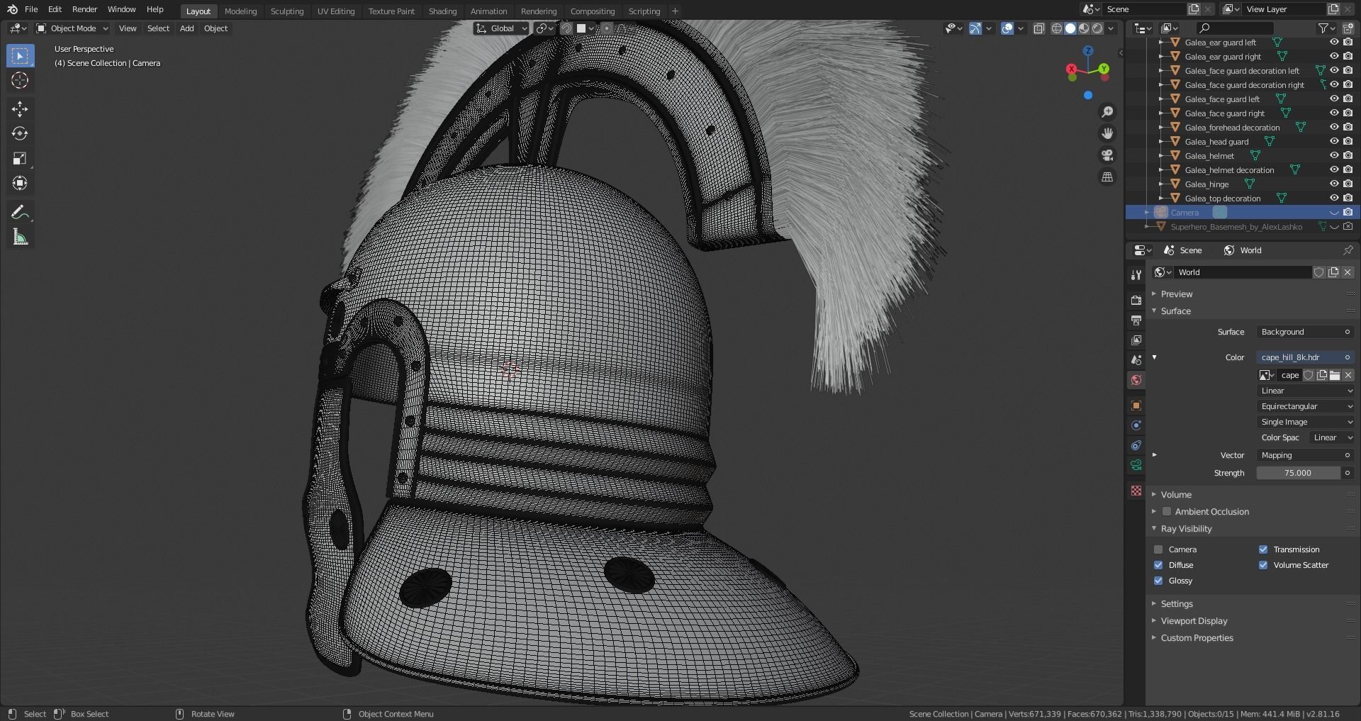 Roman galea 3D model_8