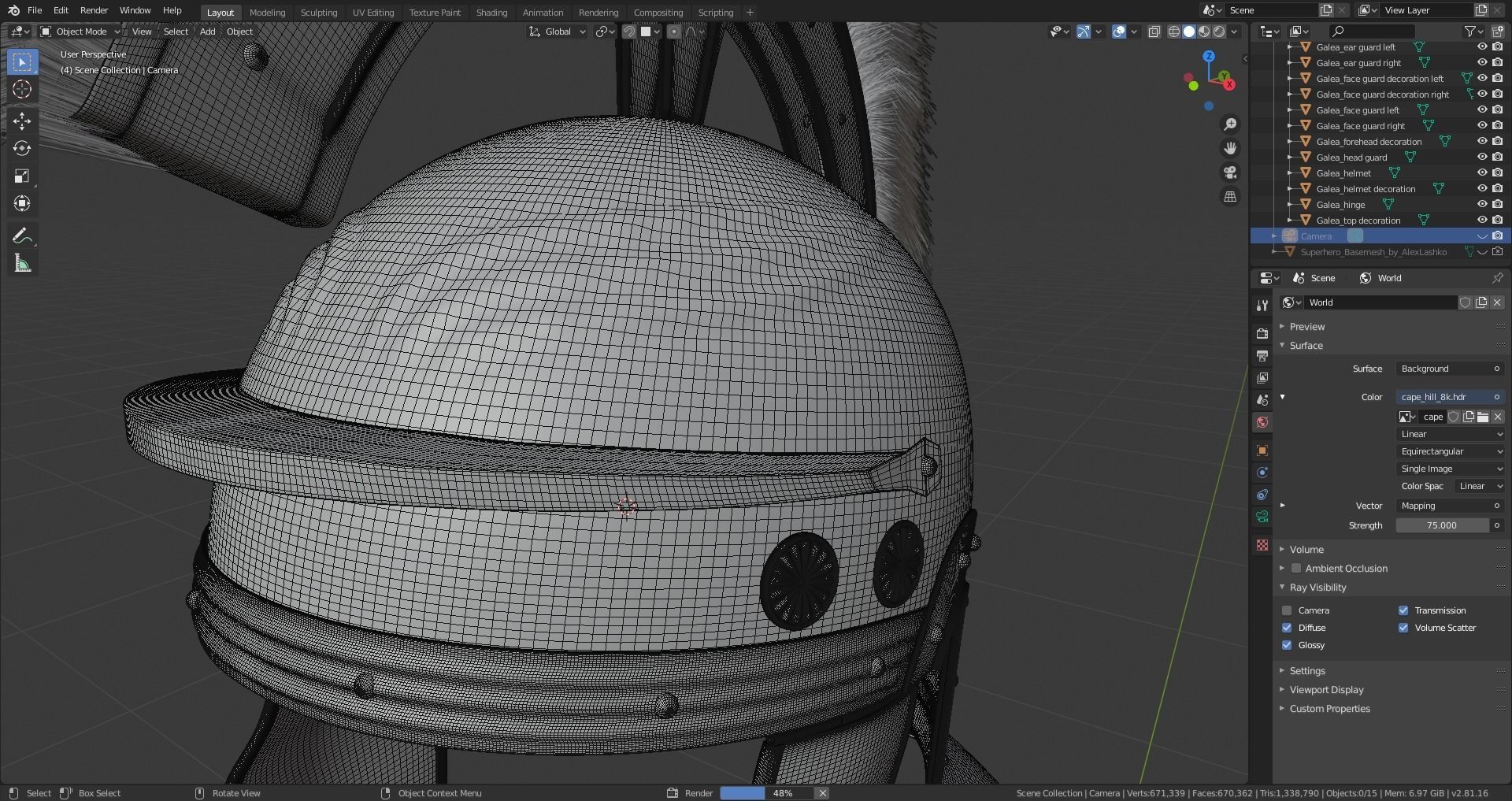 Roman galea 3D model_6