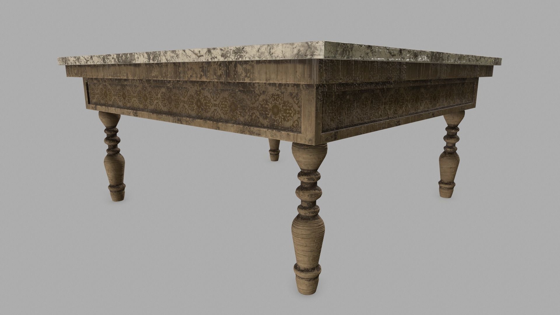 Table with marble top Low-poly 3D model_6