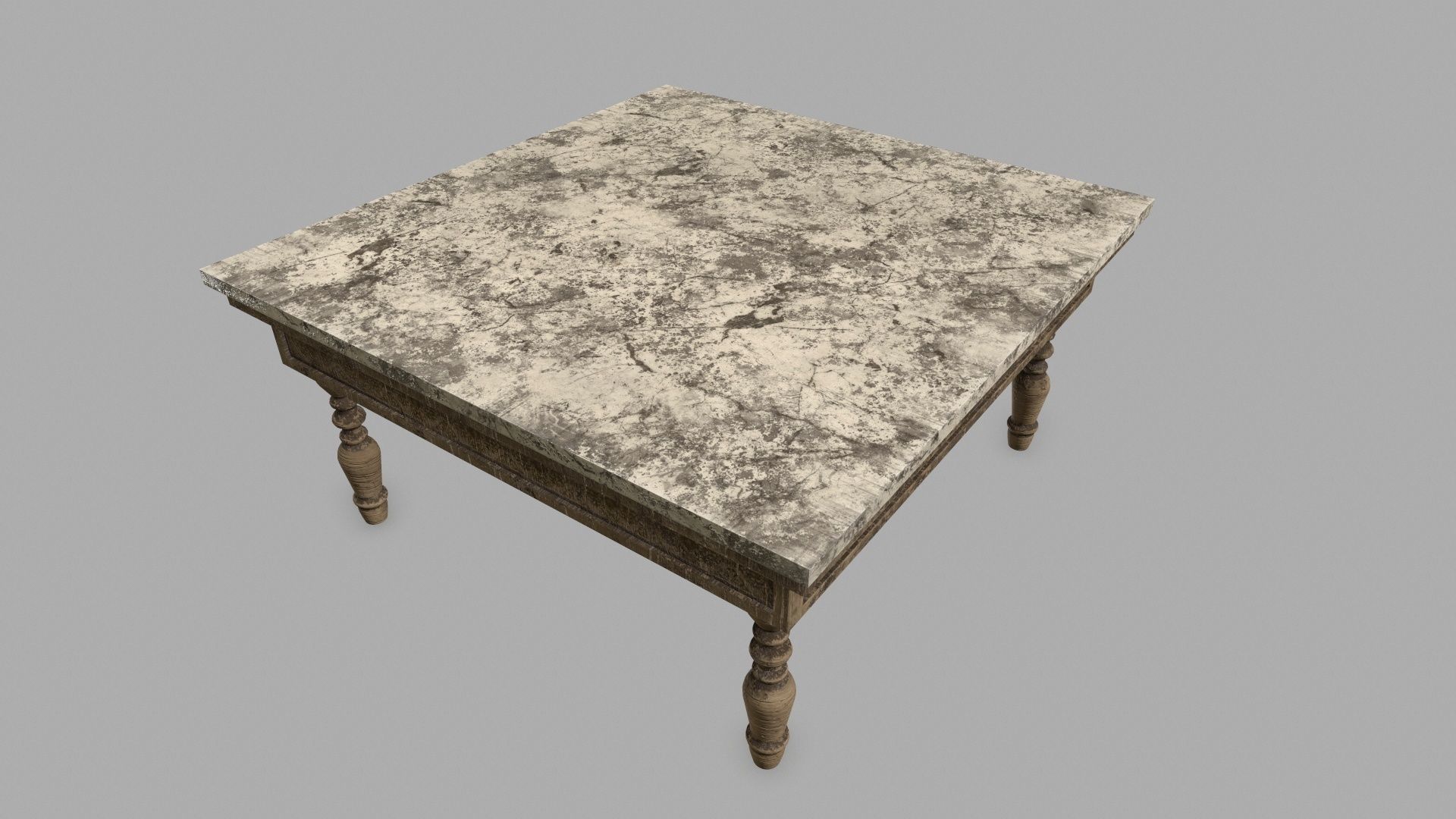 Table with marble top Low-poly 3D model_8